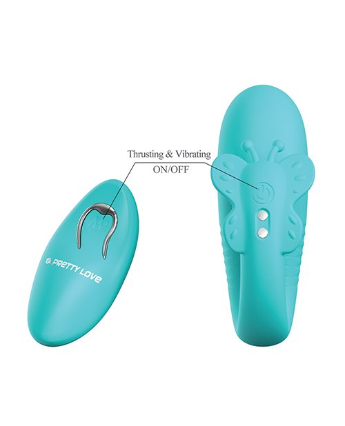 Pretty Love Remi Thrusting Hands-Free Vibrator - Aqua - Image 6