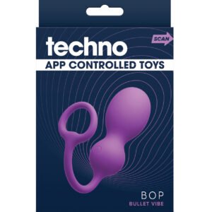 Techno Bop Butt Plug w/Cock Ring - Violet