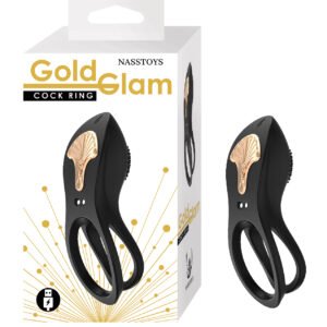 Gold Glam Cock Ring - Black
