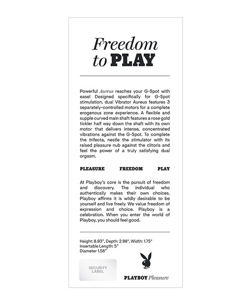 Playboy Pleasure Aureus Dual G-Spot Vibrator - Black - Image 7