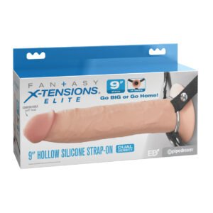 Fantasy X-Tensions Elite 9" Silicone Hallow Strap-On Dual Density - Light