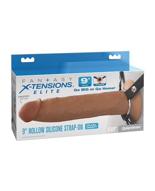 Fantasy X-Tensions Elite 9" Silicone Hallow Strap-On Dual Density - Brown - Image 6