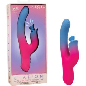 Elation Dual Stimulator w/Suction - Blue/Pink