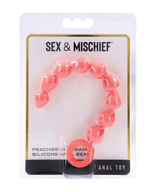 Sex & Mischief Peaches 'n CreaMe Silicone Anal Beads - Image 4