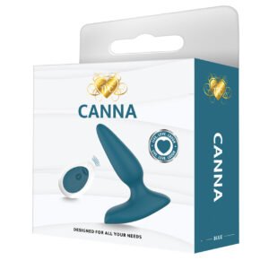Canna Vibrating Butt Plug w/Remote Control - Blue/Green