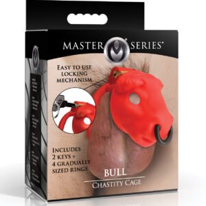 Master Series Bull Chastity Cage - Red