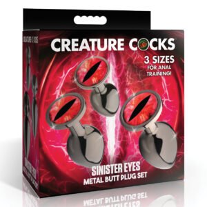 Creature Cocks - Sinister Eyes Red Eye Metal Butt Plug Set